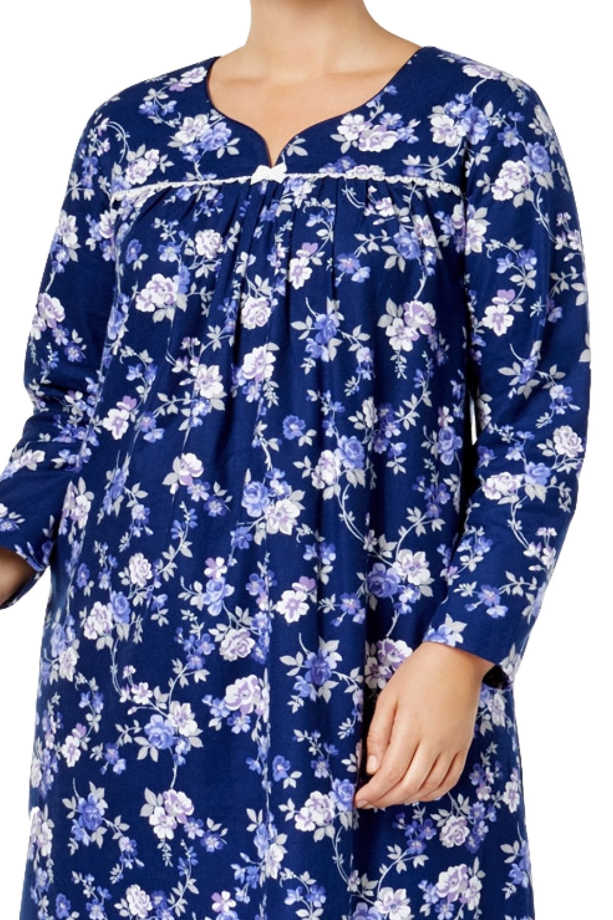 Charter Club Intimates PLUS Navy Rose-Garden Floral-Printed Nightgown