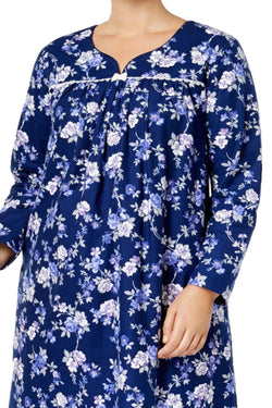 Charter Club Intimates PLUS Navy Rose-Garden Floral-Printed Nightgown thumbnail 3