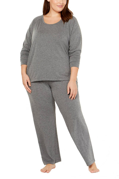 Charter Club Intimates PLUS Night-Grey Heather Pajama Set