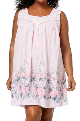 Charter Club Intimates PLUS Pink Rose-Garden Sleeveless Nightgown