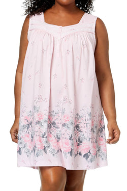 Charter Club Intimates PLUS Pink Rose-Garden Sleeveless Nightgown thumbnail 1