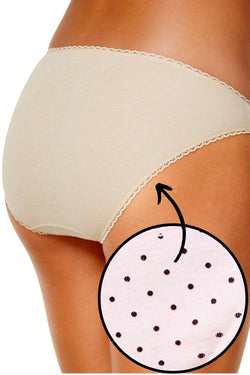 Charter Club Intimates Pink/Black-Dotted Pretty Cotton Bikini Brief thumbnail 2