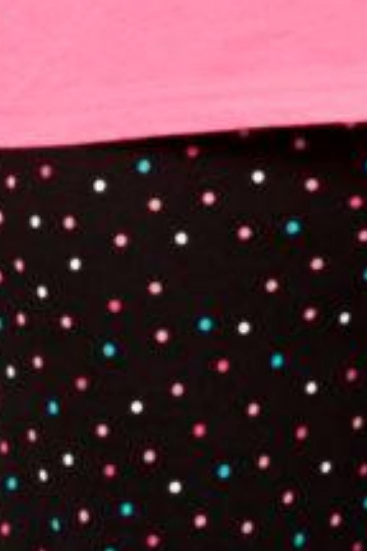 Charter Club Intimates Pink/Black Multi-Dots Top & Printed Pant Pajama Set