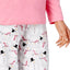 Charter Club Intimates Pink/Grey Happy-Snowman Flannel Mix-It 2-Pc PJ Set