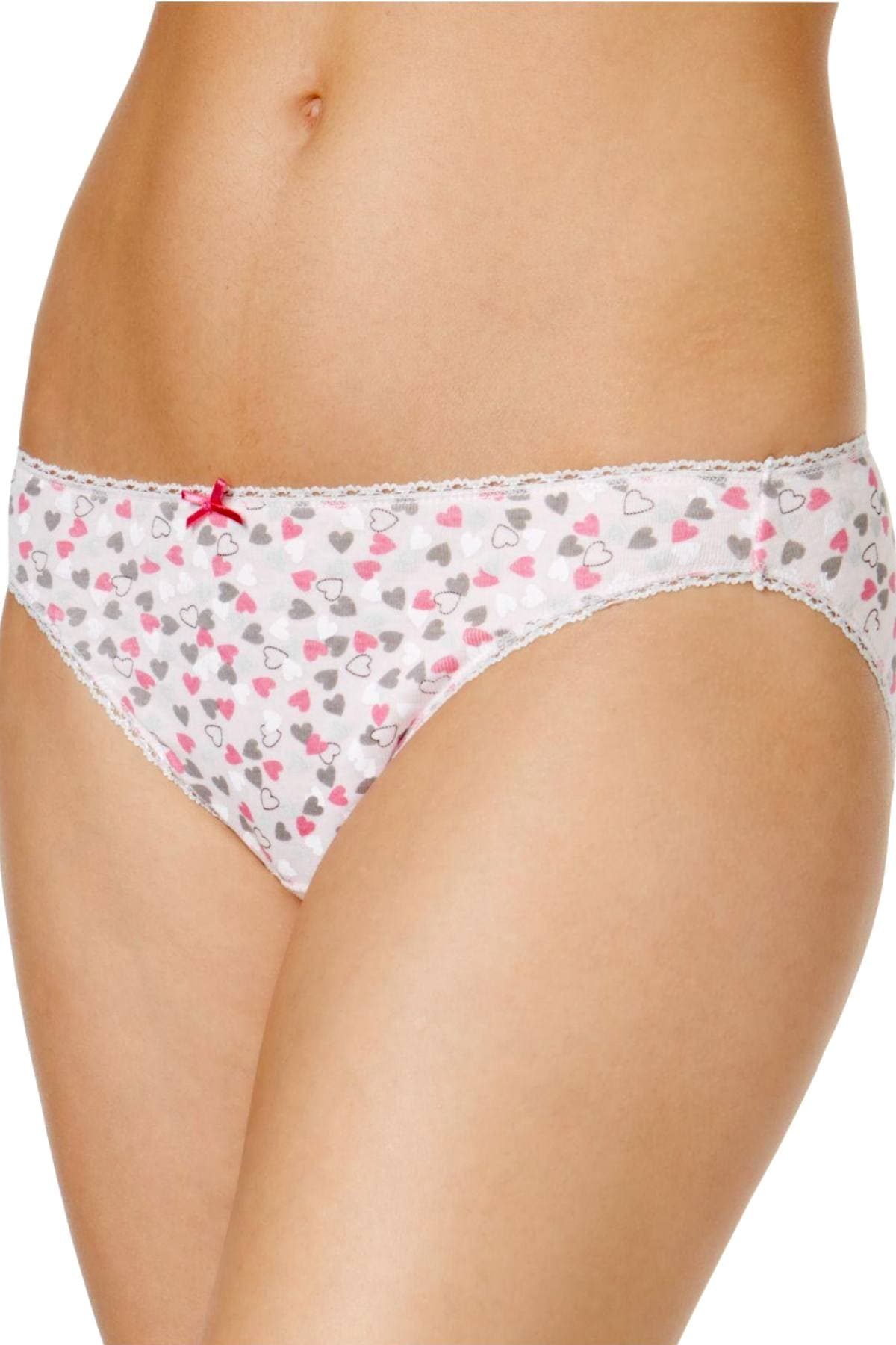 Charter Club Intimates Pink-Hearts Pretty Cotton Bikini Brief