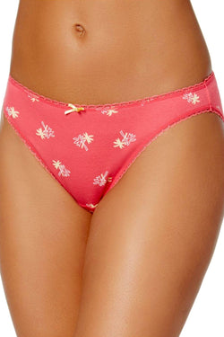 Charter Club Intimates Pink Palm-Trees Pretty Cotton Bikini Brief thumbnail 1
