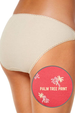 Charter Club Intimates Pink Palm-Trees Pretty Cotton Bikini Brief thumbnail 3