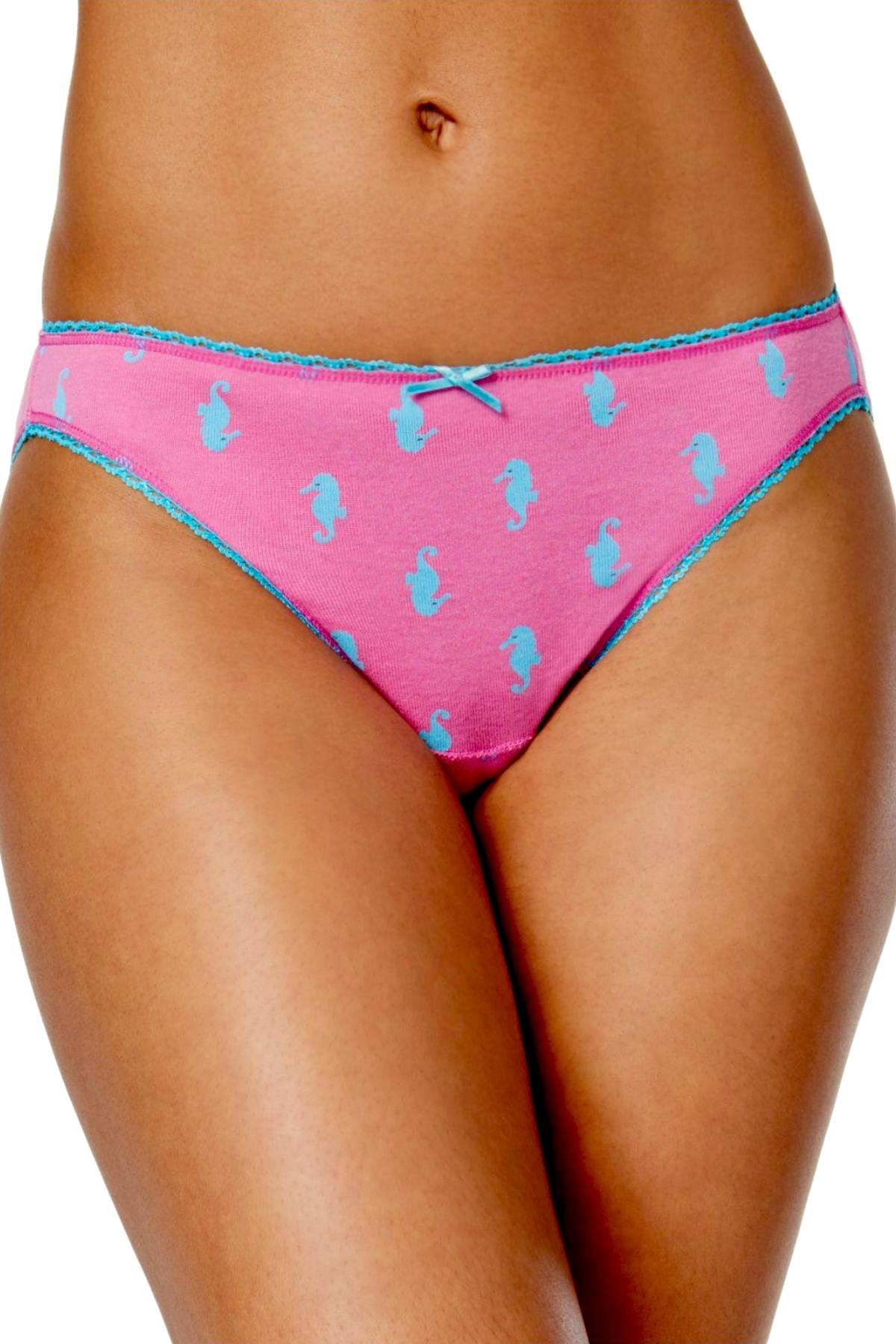 Charter Club Intimates Pink/Seahorse Pretty Cotton Bikini
