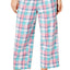 Charter Club Intimates Pink/Turquoise Pretty-Plaid Soft Cotton Pajama Pant