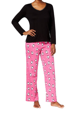 Charter Club Intimates Printed Pajama Set in Pretty Penguin thumbnail 1