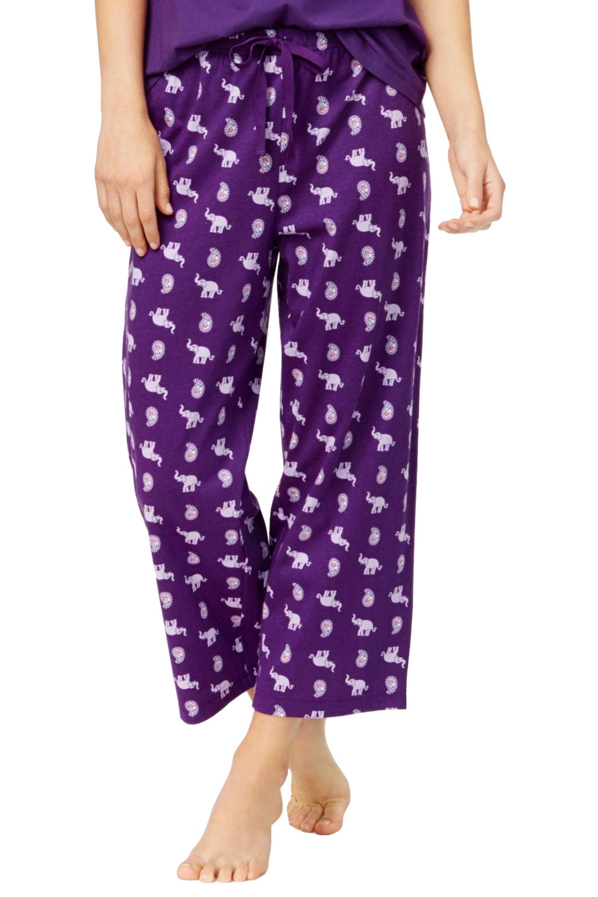 Charter Club Intimates Purple Elephant/Paisley Cropped Pajama Pant