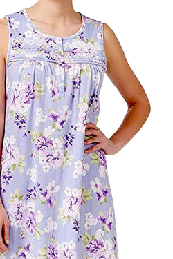 Charter Club Intimates Purple Floral Lace-Trimmed Embroidered Night Gown thumbnail 3