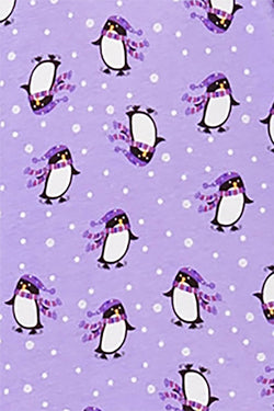 Charter Club Intimates Purple Pretty-Penguin Graphic-Print Cotton Sleepshirt With Matching Socks thumbnail 2
