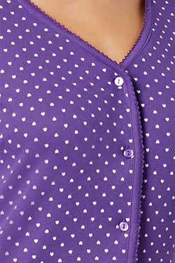 Charter Club Intimates Purple Scattered-Hearts Printed Cotton PJ Top thumbnail 3