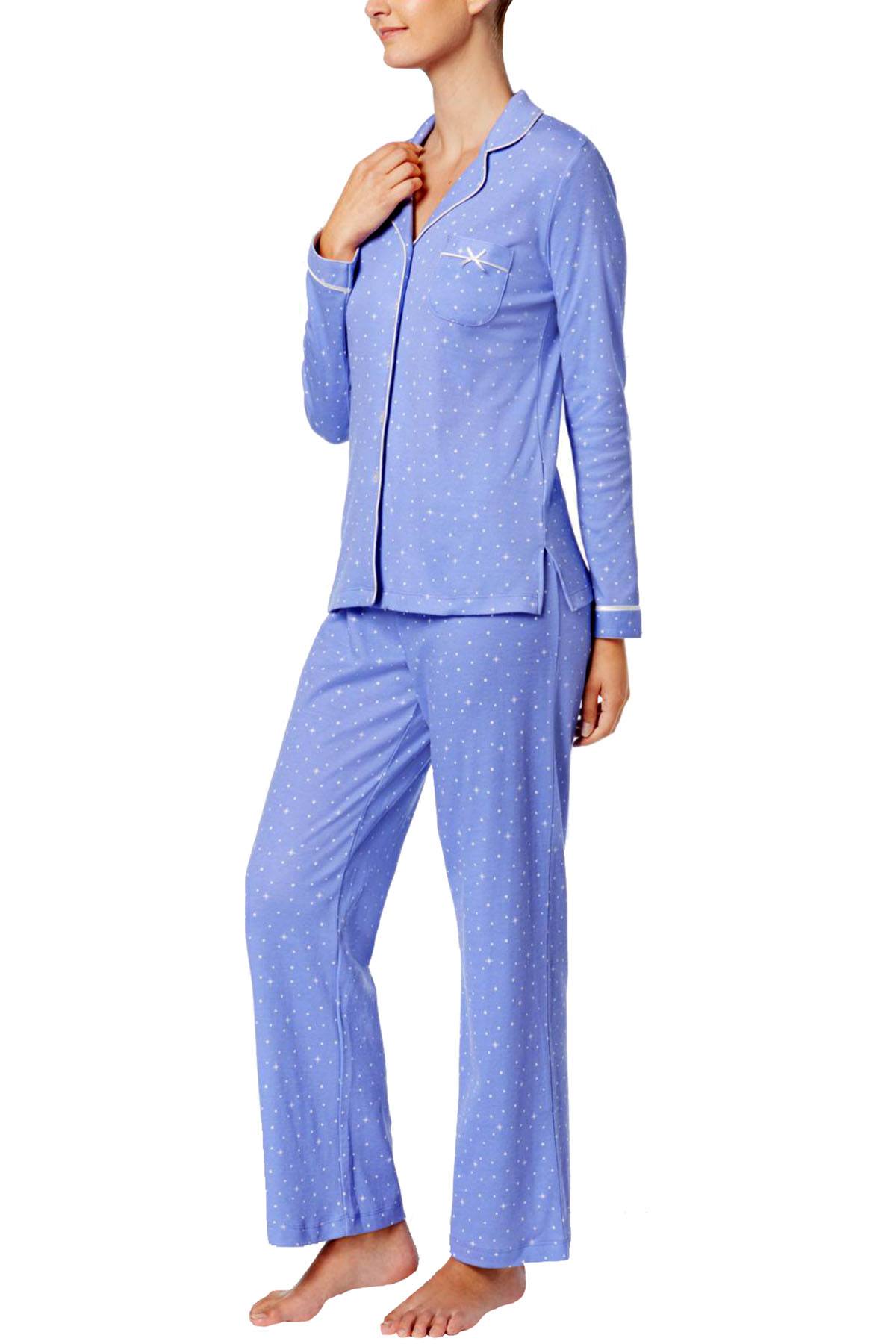 Charter Club Intimates Purple Twinkle-Dot Printed Pajama Set