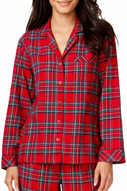 Charter Club Intimates Red Brinkley Plaid Pajama 2-Piece Set thumbnail 2