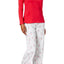 Charter Club Intimates Red/Grey Prancing-Deer 2-Pc Top & Printed Pant Pajama Set