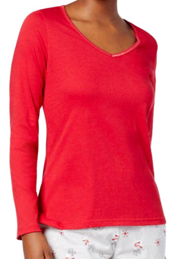 Charter Club Intimates Red/Grey Prancing-Deer 2-Pc Top & Printed Pant Pajama Set thumbnail 2