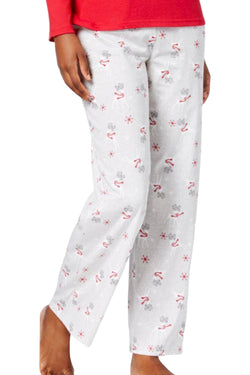 Charter Club Intimates Red/Grey Prancing-Deer 2-Pc Top & Printed Pant Pajama Set thumbnail 3