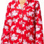 Charter Club Intimates Red/Pink Rose Printed Flannel PJ 2-Piece Set