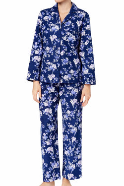 Charter Club Intimates Rose-Garden Floral-Printed Cotton/Flannel Pajama Set thumbnail 1