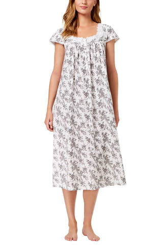 Charter Club Intimates Rose-Toile Printed Cotton Floral Border Nightgown