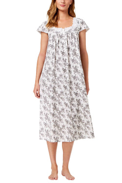 Charter Club Intimates Rose-Toile Printed Cotton Floral Border Nightgown thumbnail 1