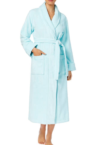 Charter Club Intimates Soft-Rain-Blue Luxe Cotton Terry Long Wrap-Robe