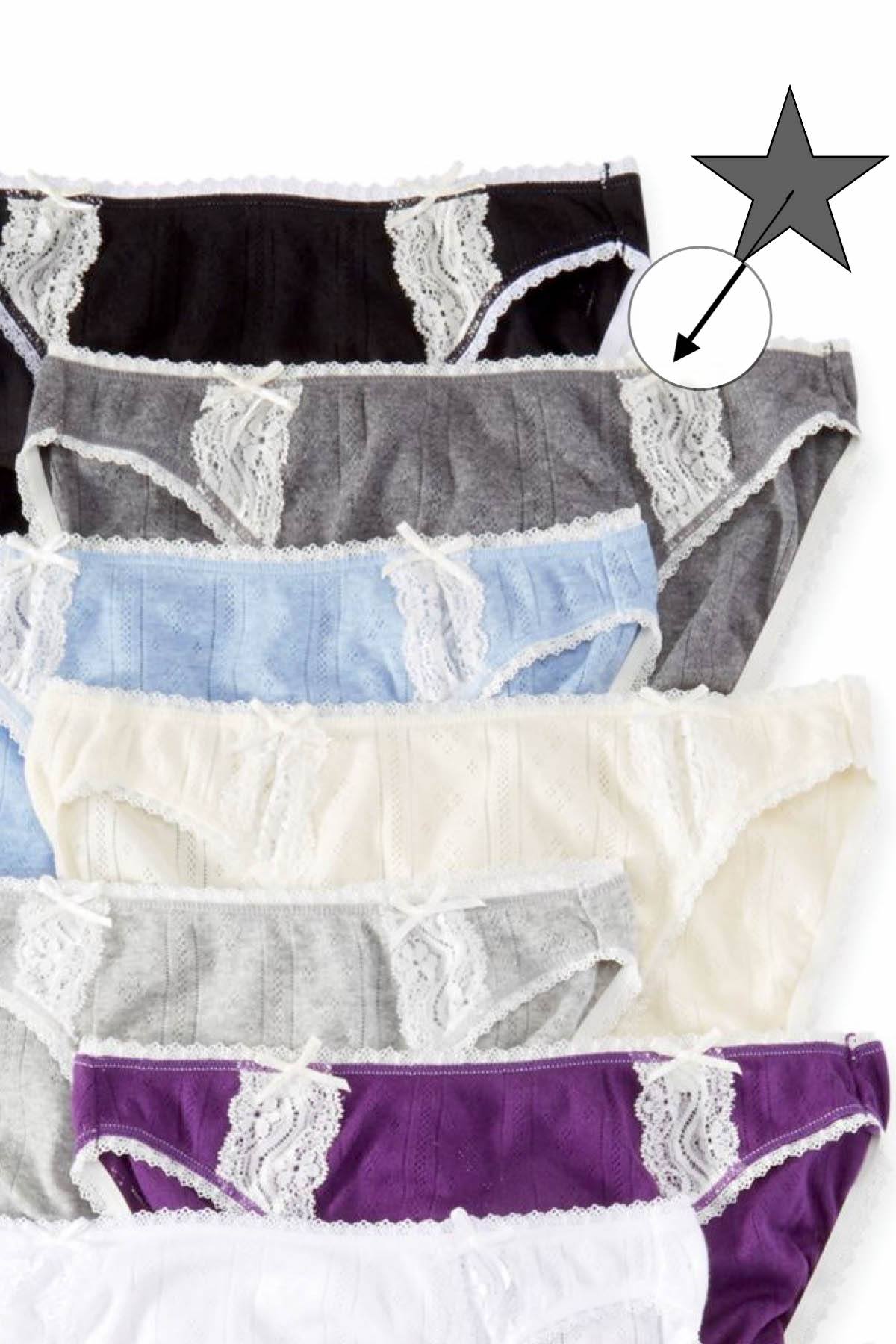 Charter Club Intimates Steel-Heather Pointelle Cotton Bikini Brief