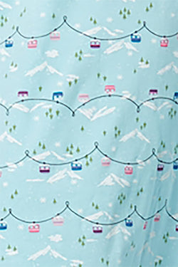 Charter Club Intimates Turquoise Ski-Lift Graphic-Print Cotton Sleepshirt With Matching Socks thumbnail 2