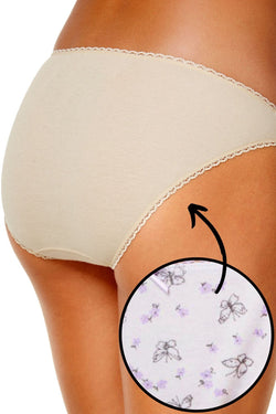 Charter Club Intimates White Flutterby Printed Pretty Cotton Bikini Brief thumbnail 3