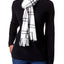 Charter Club Ivory/Black Windpine Woven Chenille Scarf
