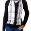 Charter Club Ivory/Black Windpine Woven Chenille Scarf