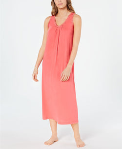 Charter Club Lace Trim Knit Nightgown in Rouge thumbnail 3