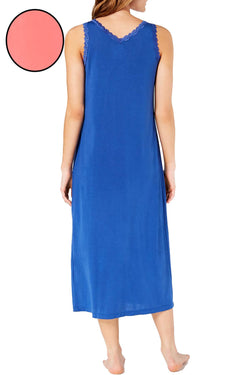 Charter Club Lace Trim Knit Nightgown in Rouge thumbnail 2