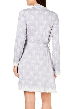 Charter Club Lace Trimmed Soft Knit Modal Wrap Robe in Floral Spray thumbnail 2