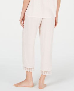 Charter Club Lace-trim Cropped Pajama Pants Pink Sable thumbnail 2