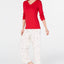 Charter Club Lace-trim Top & Printed Pajama Pants Set Cardinal