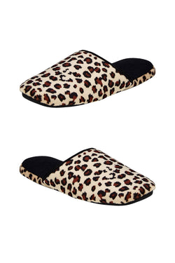 Charter Club Leopard-Print Micro-Velour Scuff Memory-Foam Slippers thumbnail 1