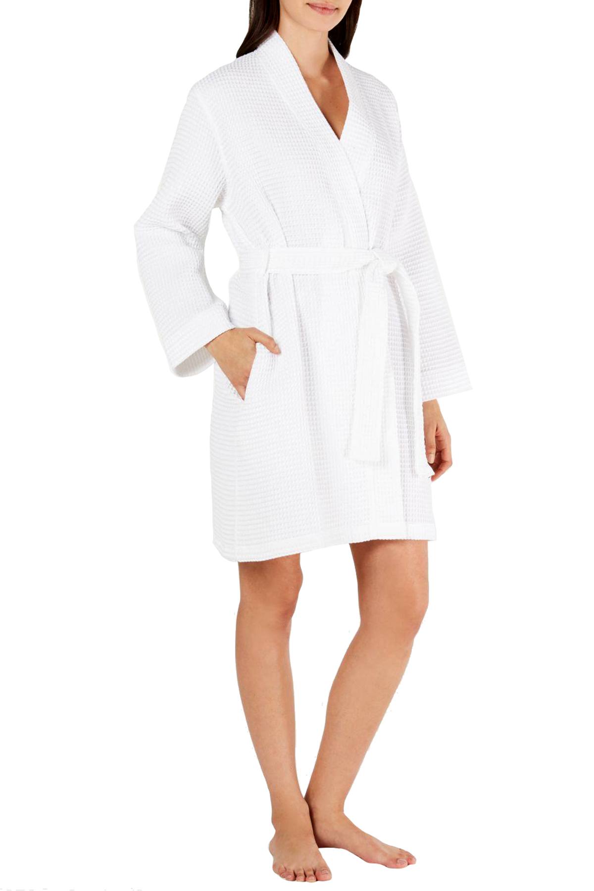Charter Club Luxe Woven Turkish Cotton Waffle Robe in Bright White