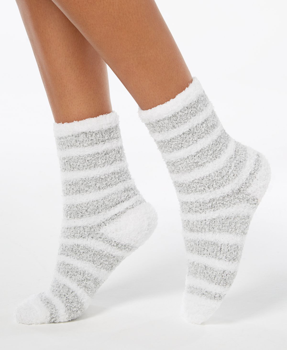 Charter Club Marled Stripe Super Soft Cozy Socks Grey