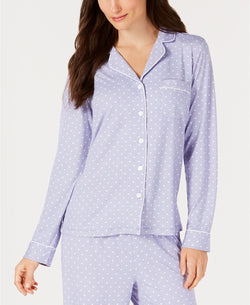 Charter Club Notch Collar Pajama Top in Mini Check Dot thumbnail 2