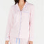 Charter Club Notch Collar Pajama Top in Ticking Stripe Pink