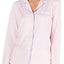 Charter Club Notch Collar Pajama Top in Ticking Stripe Pink