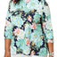 Charter Club PLUS Blue Floral-Printed Boat-Neck Top