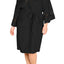 Charter Club PLUS Embroidered Lace Knit Robe in Classic Black