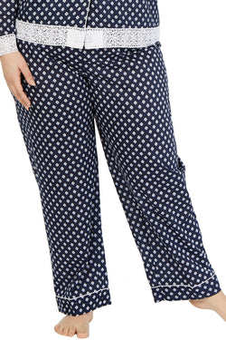 Charter Club PLUS Long Pajama Pant in Mini Floral Geo thumbnail 1