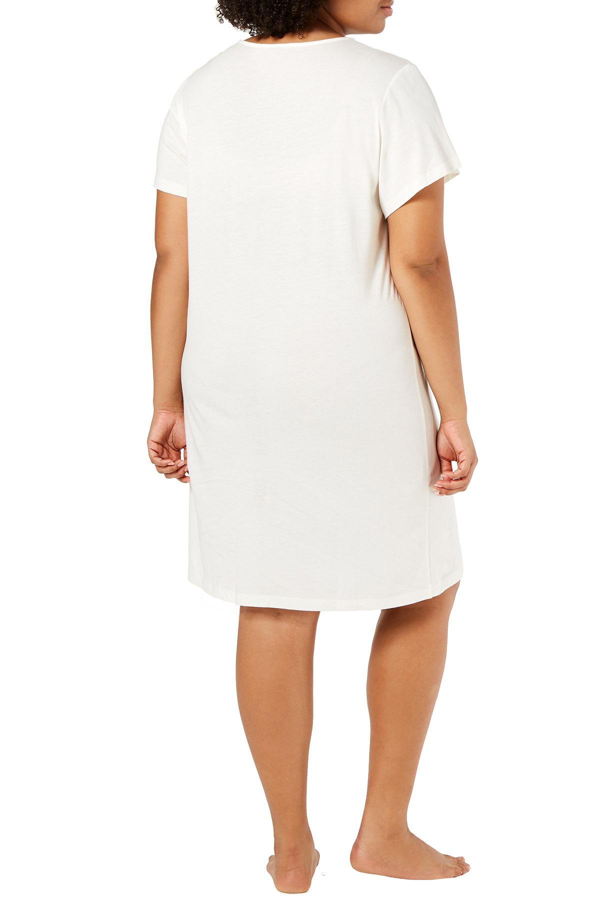 Charter Club PLUS Soft Knit Lace Detail Sleepshirt in Winter Ivory