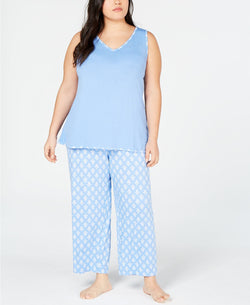 Charter Club PLUS Tank / Cropped Pants Pajama Set in Floral Foulard thumbnail 2
