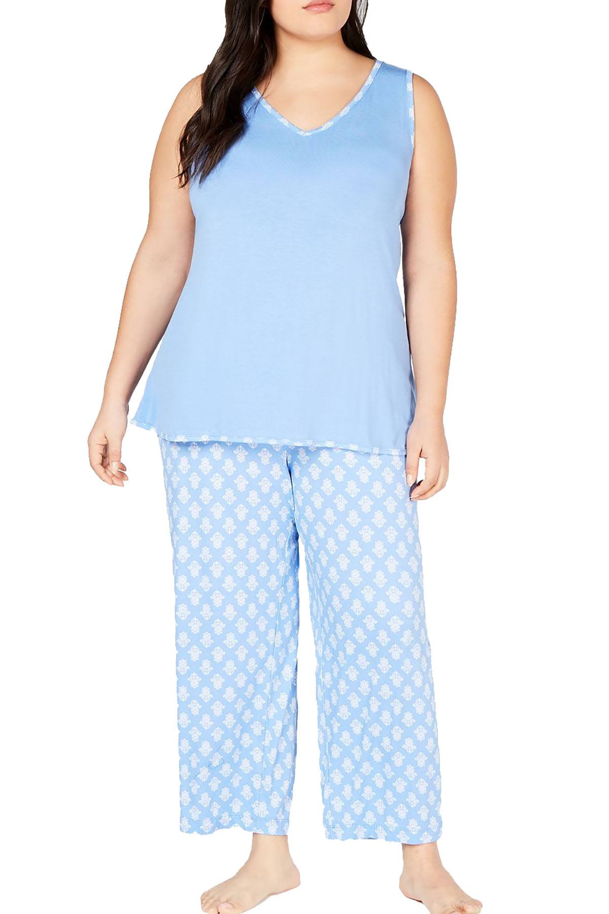 Charter Club PLUS Tank / Cropped Pants Pajama Set in Floral Foulard